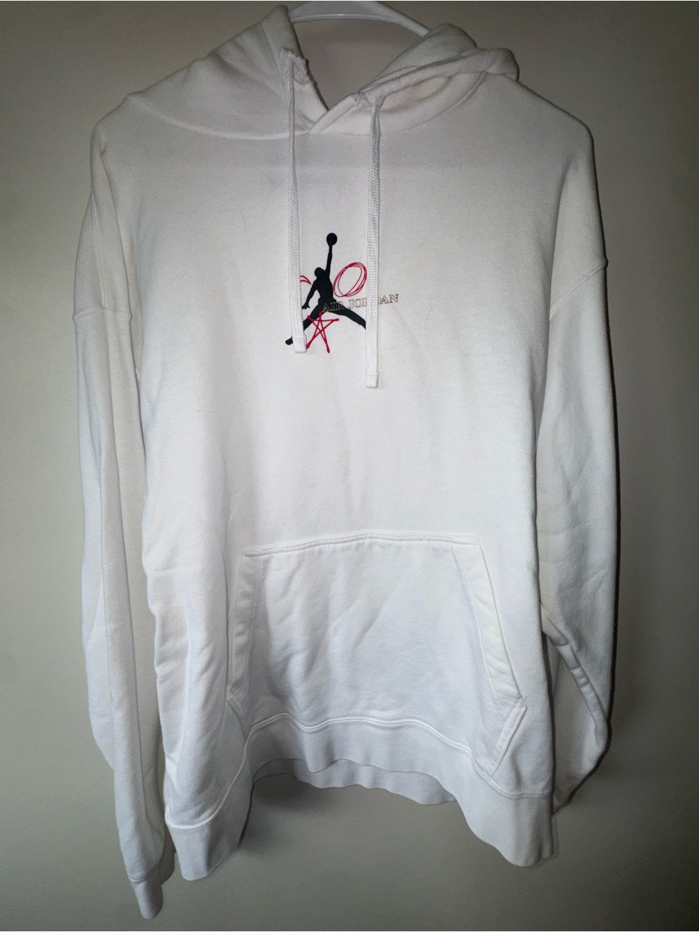 Nike Air Jordan Legacy FIBA Pullover Hoodie Men’s Large Black Red Jumpman